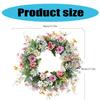 Corona de Flores Artificiales de Verano de 17.7 Pulgadas con Varios Tipos de Flores para Decoración de Puerta o Pared