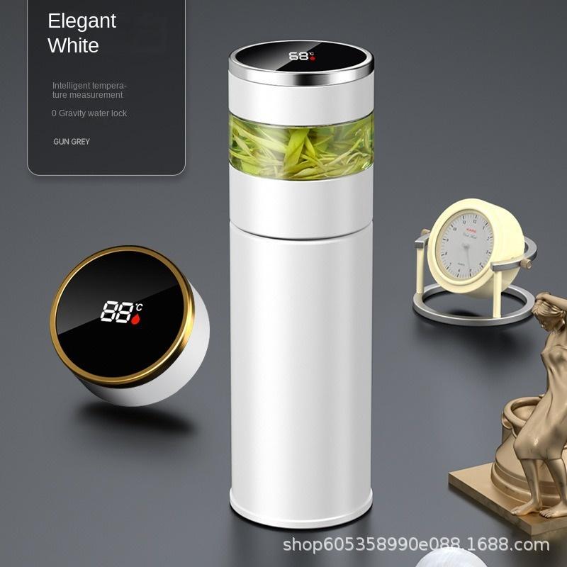 

Teapot 316 Intelligent Temperature Measurement Insulated Cup LED Temperature Display Travel Tea Cup Stainless Steel Filter 450ml белый