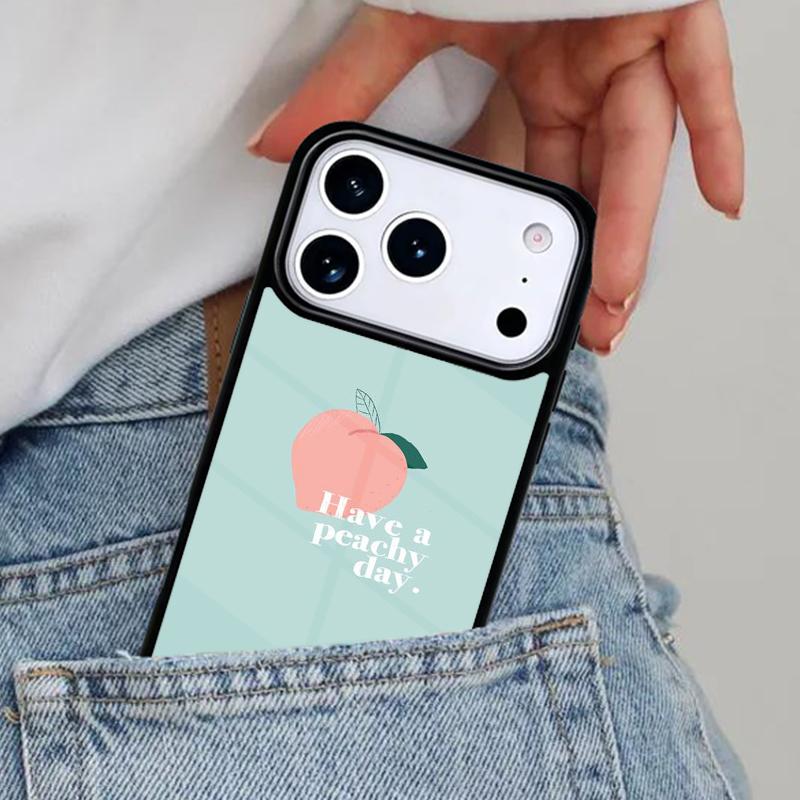 Pink Peaches Peachy Pattern Phone Case for iPhone 17ProMax 12 13 14 15 16e 17 Pro Max Plus Air Cover