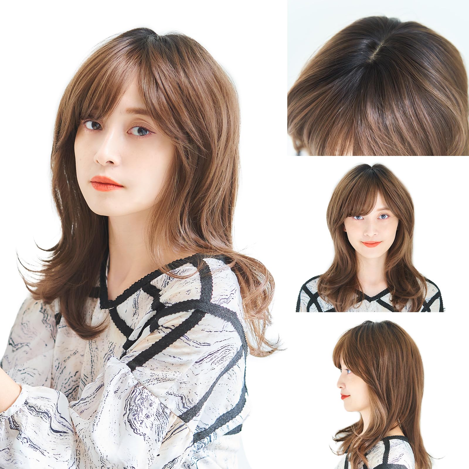 

Медицинский парик full Angel Cynthia Mocha Brown [Linea Storia], парик, короткий, натуральный, ручной посадки, легкий, (Молочный пудинг)