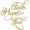3 Pieces Black Metal Wall Decor Inspirational Faith Hope Love Sign Rustic Vintage Word Art Home Bedroom Living Room Farmhouse Letter