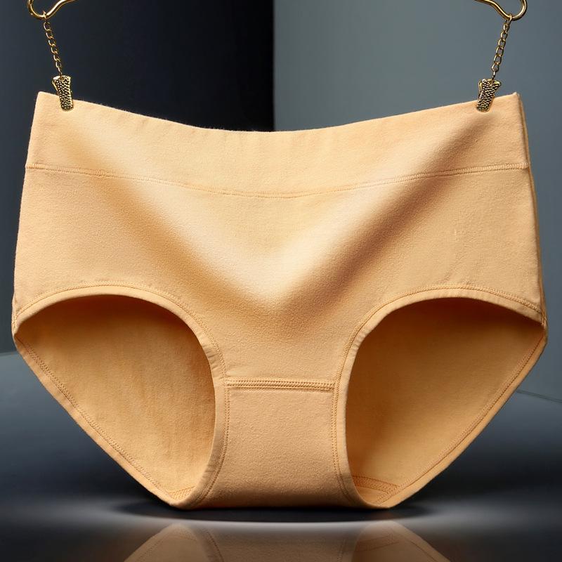 Mid-Rise Women's Pure Cotton Triangle Panties - Plus Size, Solid Color