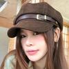 Women S Korean Style Vintage Octagonal Hat Winter Felt Cap With Buckle