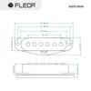FLEOR 3pcs Vintage Staggered Alnico 5 Single Coil Pickups & Humbucker Pickup 52/52/52mm for SSH Electric Guitar