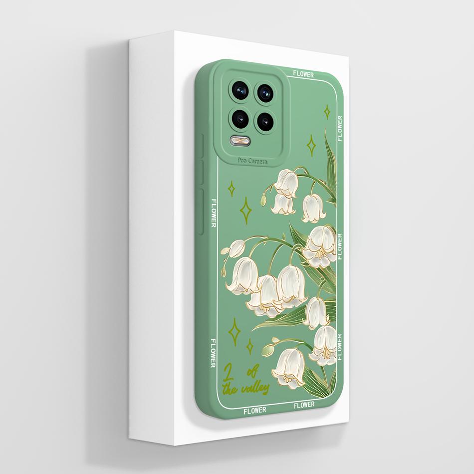 For Realme 8 Pro 8i 8S Phone Case Cute Flower Patterns Soft Liquid Silicone Full Coverage Cover For Realme 8Pro Anti Drop Shell