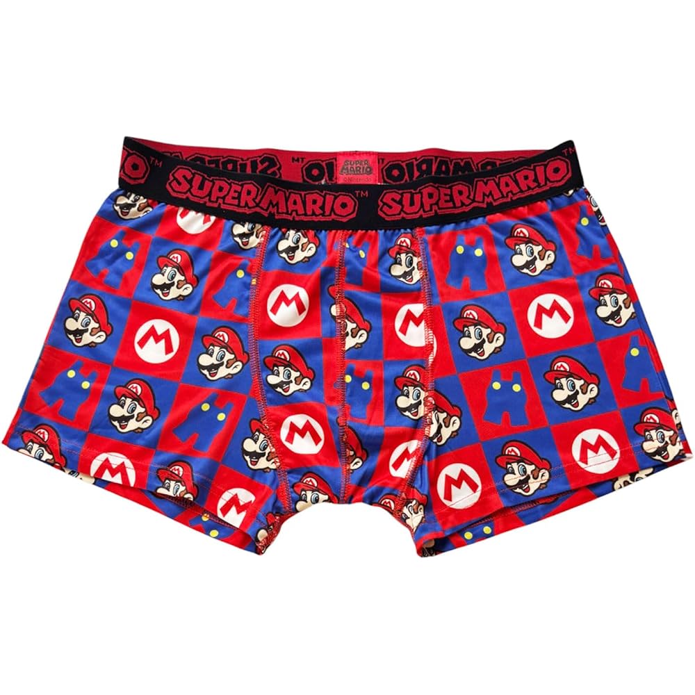 Small Planet (Small Planet) Nintendo Super Mario Transcribed Boxer Brief Mario Face Blue Medium