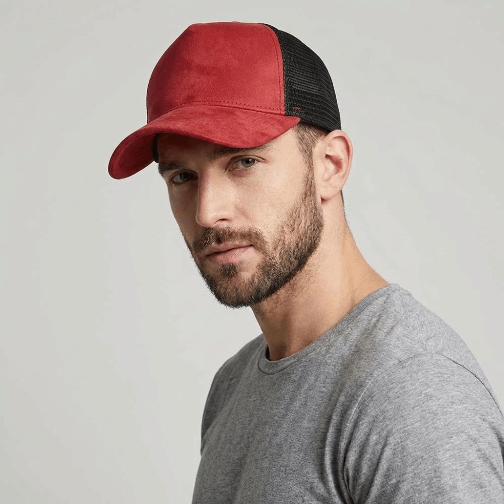 Suede Men Baseball Hat Adjustable Women Sunshade Hat Lightweight Mesh Peaked Cap  Sun Visor