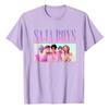 Fashionable Round Neck Short Sleeve Work Clothes Printed Tops For Womens Summer Tops