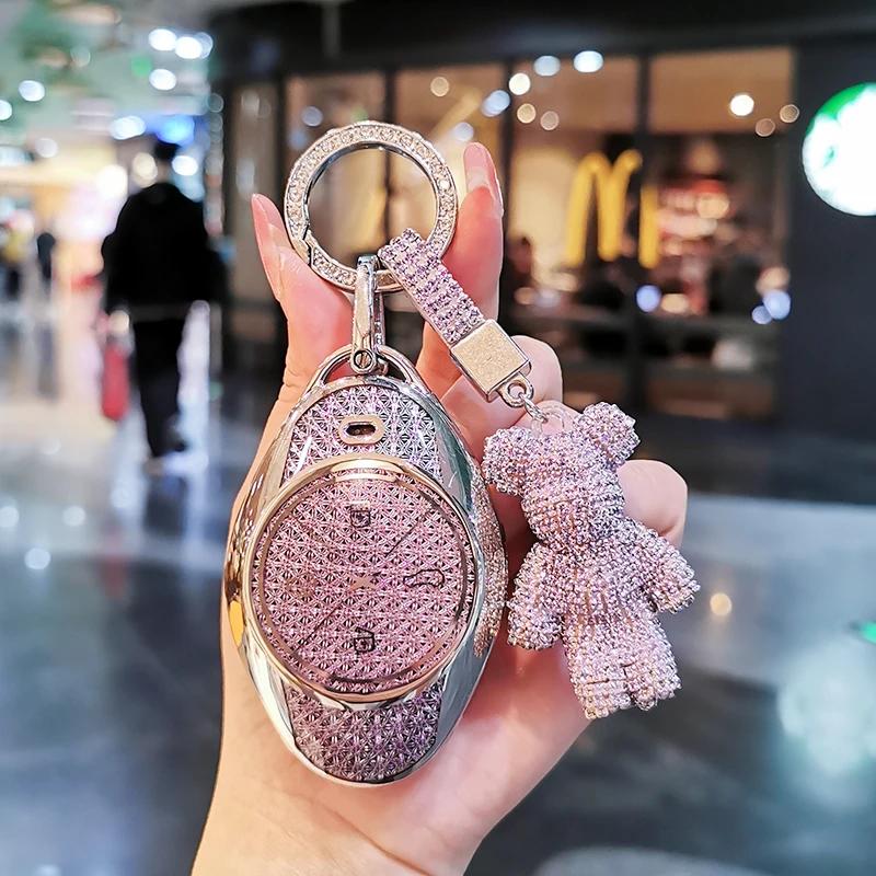 Suitable For Xpeng P7 Keycase G6 G9 P5 P7I X9 G3 Keycover Key Shell Keychain Cute Bear Keychain Sparkling Car Key Case