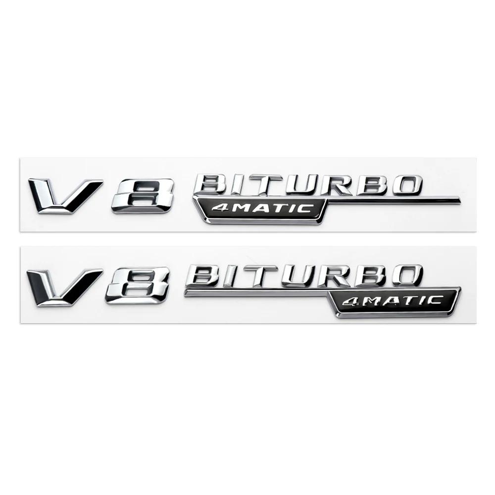 New 80% ABS BITURBO 4Matic Turbo Car Trunk Sticker Emblem For Mercedes Benz W108 W124 W126 W140 W168 W169 W176 W177 W190 W201 W