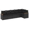 VidaXL Salon de Jardin avec Coussins 6 pcs, Canapés de Terrasse, Ensemble de Meubles de Patio, Mobilier d'Extérieur, Noir 3258387