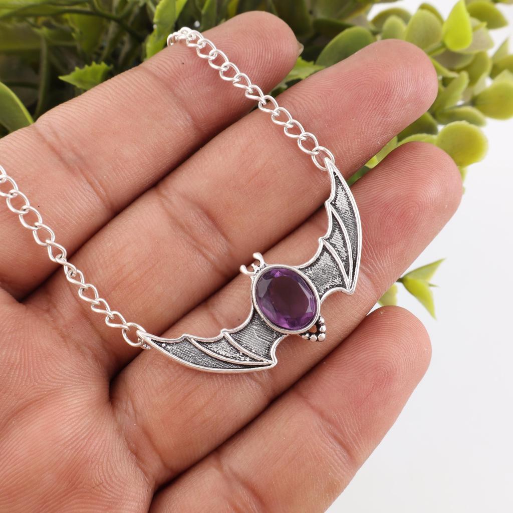 Amethyst Pendant Gemstone Jewelry, 925 Solid Sterling Silver Pendant, Wonderful Handmade Pendant Gift For Sister