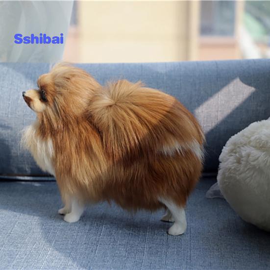 Simulated Cute Pomeranian Dog - Photography Props Desktop Car Home Decor Toy Gift
