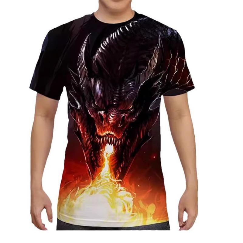 Seria Fantasy Bizarre Koszulka 3D z nadrukiem cyfrowym z okrągłym dekoltem i krótkim rękawem