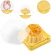 UPKOCH 50 Pcs Plastic Square Mooncake Boxes, Golden Dessert Packing, Single Muffin Container, Small Clear Food-Grade, 2.16"x1.85"x1.57"