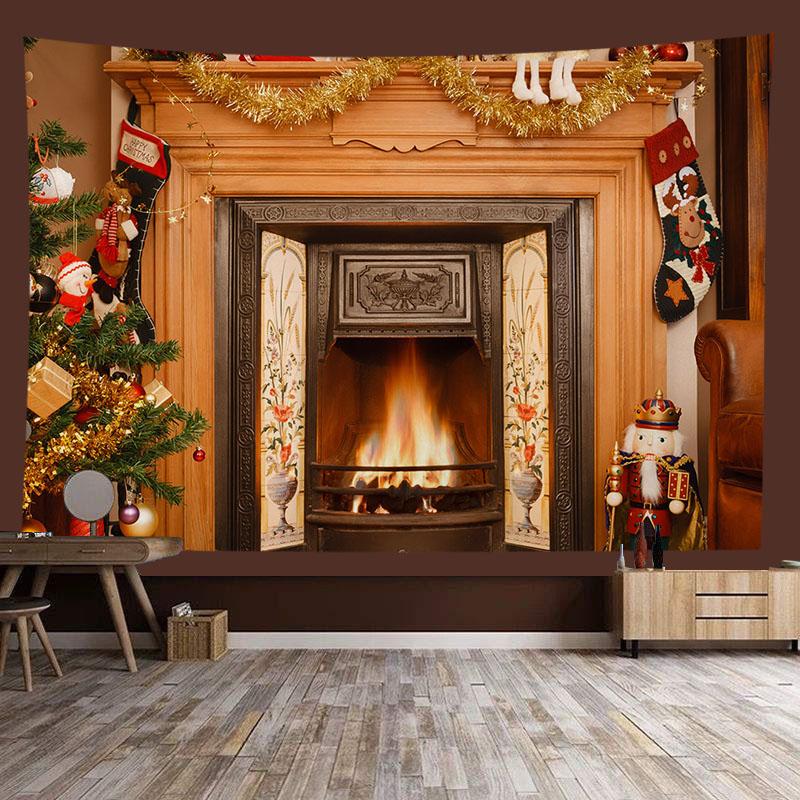 

С Рождеством красный с Новым годом гобелен фон спальня гостиная персонализированная подвесная ткань 170x200cm