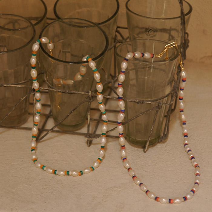 Treaju Triple Combi Color Pearl Necklace