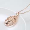 Rose Gold Color Lucky Tree Pendant Necklace For Women Natural Zircon Pendant For Woman Vintage Daily Fine Jewelry