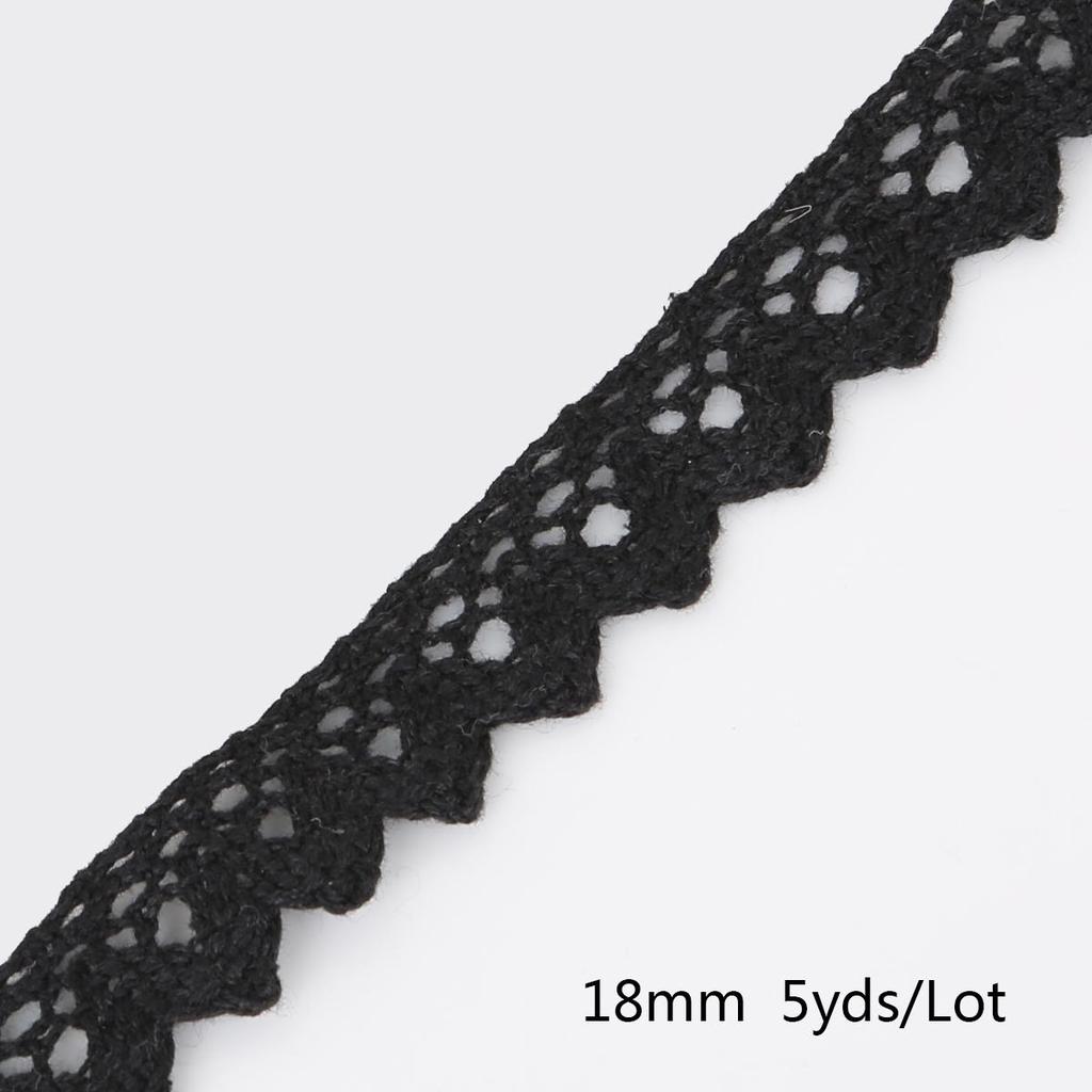 5 yardová černá stuha DIY květina bavlna krajka šití šaty sukně ruční práce dekorace