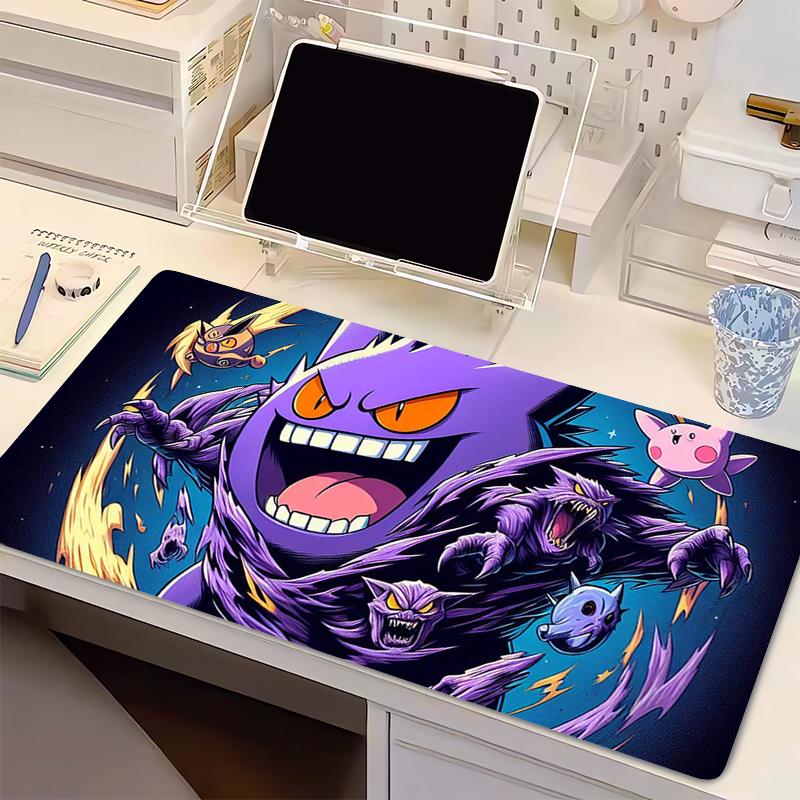 Rubber Mouse Pad P-Pokemon Gengar Gamers Decoracion Gamer Desk Mat pc Mousepad Laptop Gaming Accessories Varmilo Keyboard Carpet
