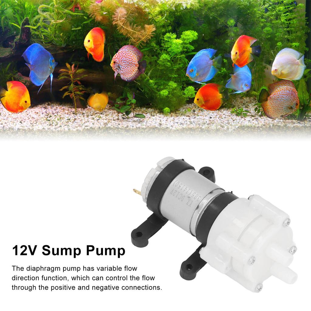 DC 12V Water Pump Self Priming Diaphragm Sump Pump for Home 385 Motor PVC Bracket 3 Meter Lift