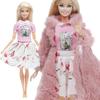 1/6 Puppenkleidung & Accessoires Rucksack + Schuhe + Fellmantel + Süße Kleidung für 30cm Puppen Mädchen Spielzeug 30cm Puppenhauszubehör(KEINE PUPPEN)