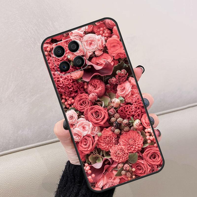 Flower Red Rose For Honor Magic 8 6 7 Pro Case For Honor 400 Lite 200 50 70 90 X8c X8b X9a X9b X9c X9d Win RT