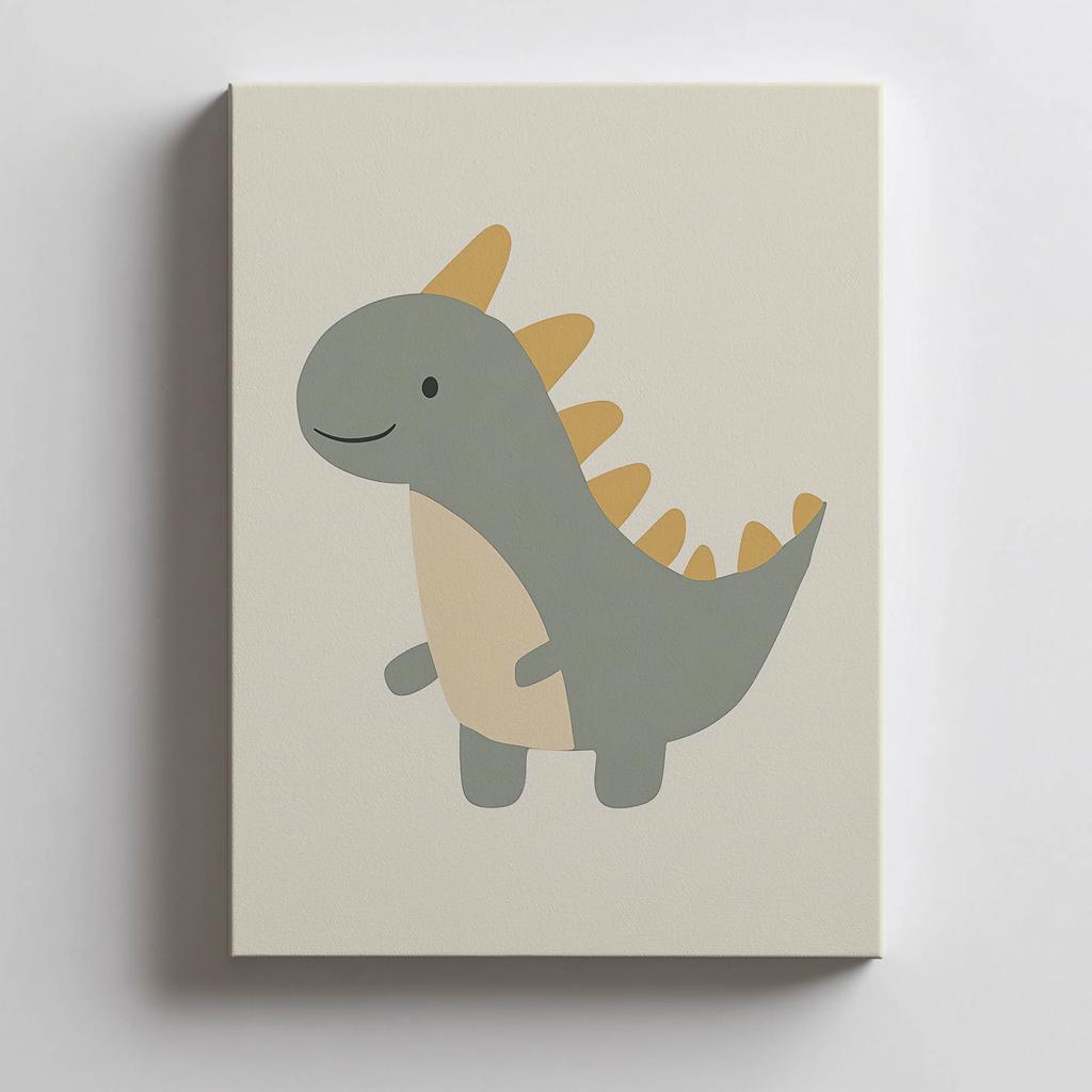 Plakat Dinozaur W Uśmiechu Plakat Dinozaur W Uśmiechu, 30X40 Cm, Bez Ramy, Płótno Premium Na Blejtramie