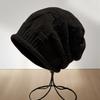 Woolen Hat, Rolled Edge, Knitted Hat, Toe Cap, Ladies', Single-layer, Stacked Hat, Warm Hat