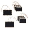 1bag 10pcs 2 Styles Mini Wooden Hanging Chalkboard Cute Blackboard Craft Decoration with Jute Twine Rectangle Black 16~20.5cm 5pcs/style