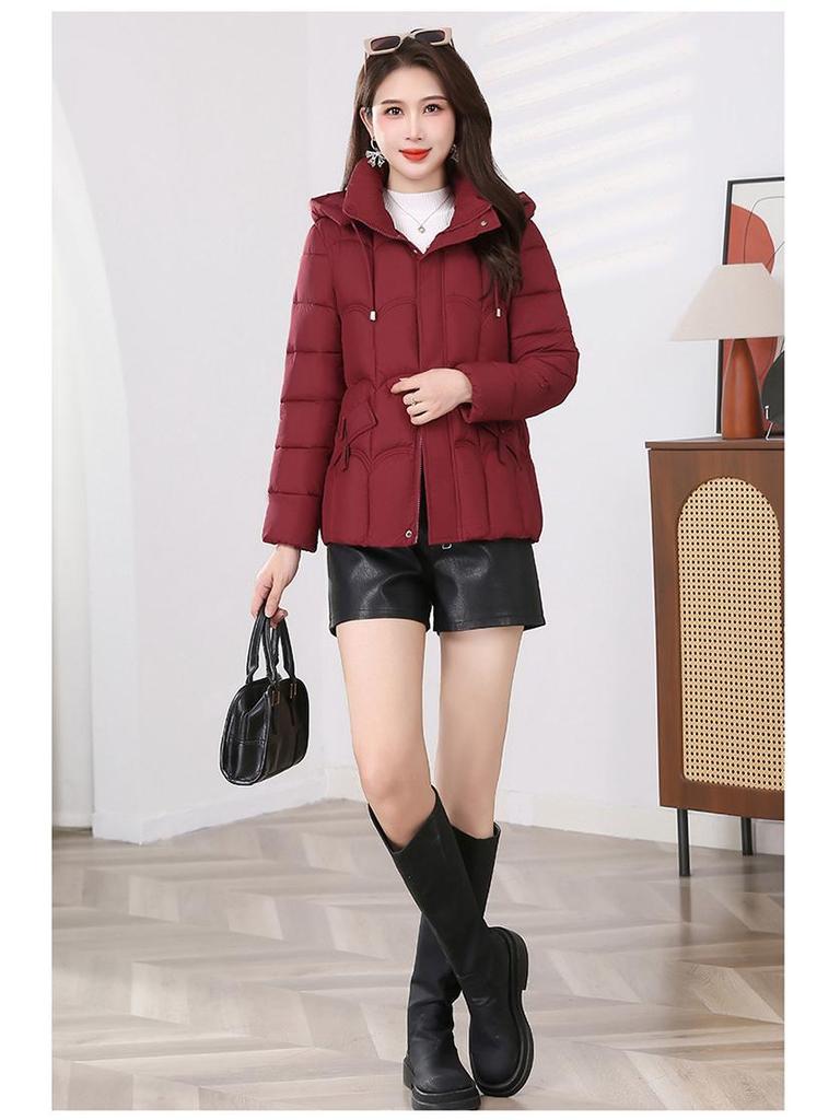 Women's Versatile Hooded Thickened Cotton Coat - Trendy 2025 Winter Fashion