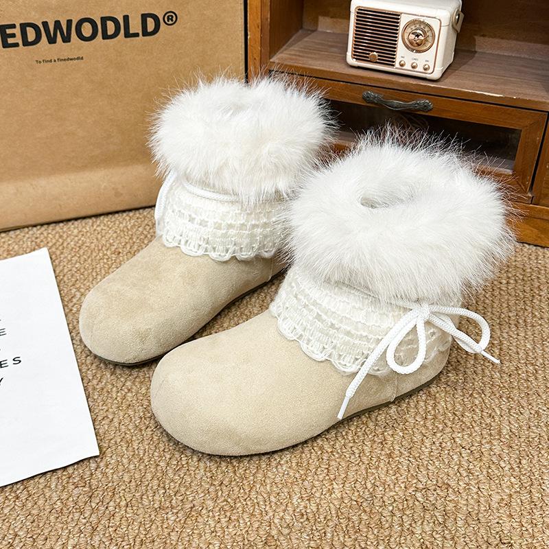 

Women s large size soft elastic winter warm cold padded snow boots non-slip wear outdoor leisure sports mid-calf cotton boots 40