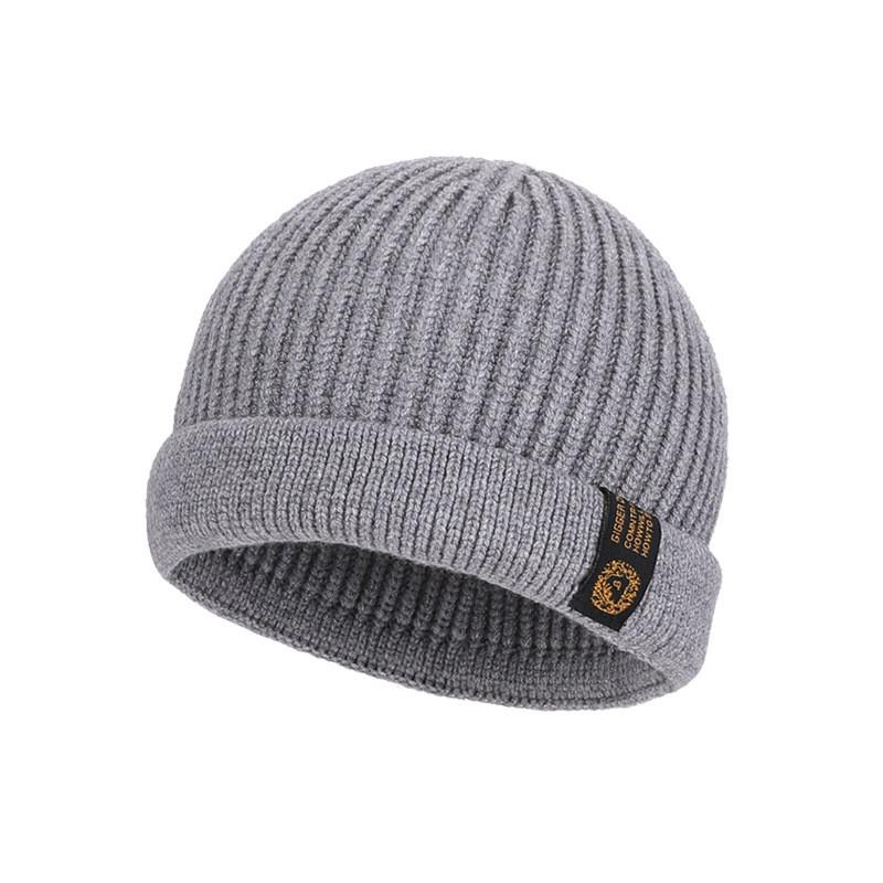 Knit Beanie Hat For Winter Men With Warmth For Outdoor Cycling Gray