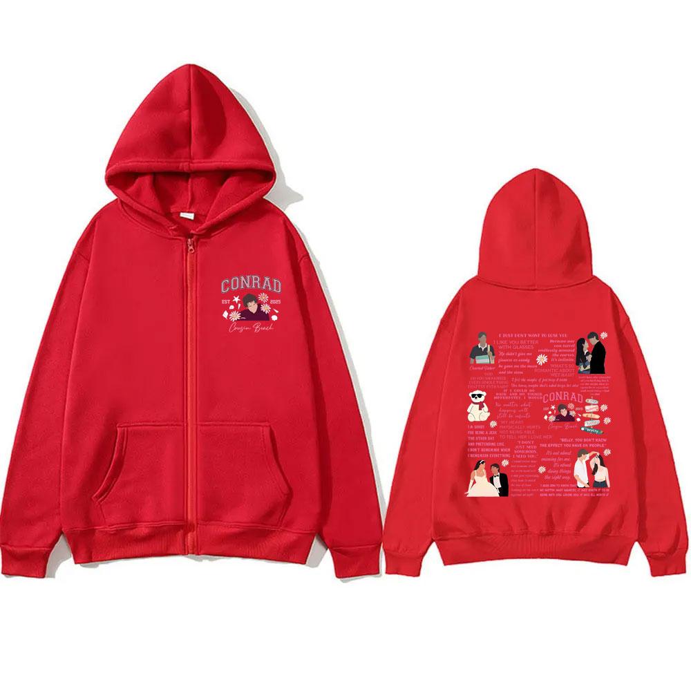 TV Play The Summer I Turned Pretty Conrad Cousins Beach Graphic Zipper Hoodie Men Women Casual Vintage Oversized Zip Up Jacket