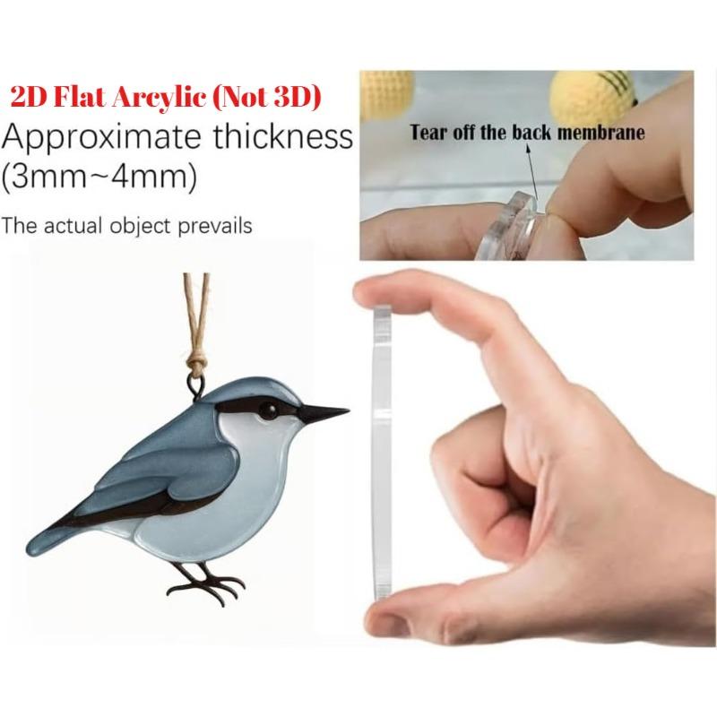 2D Flat Arcylic Sea Glass Bird Advent Calendar 2025, 24 Day Coastal Christmas Countdown with Handcrafted Sea Glass Ornaments, for Beach Nature Lovers