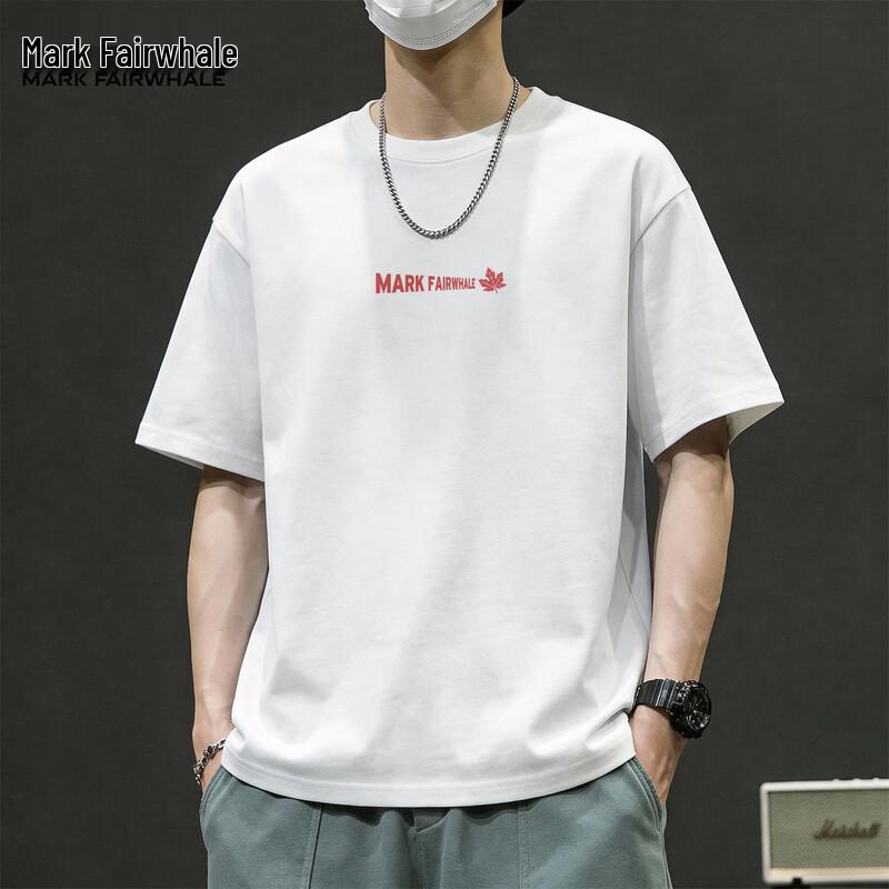 Mark Fairwhale Men s 2026 Summer Cotton Printed Round Neck Loose Fit T-Shirt 2XL
