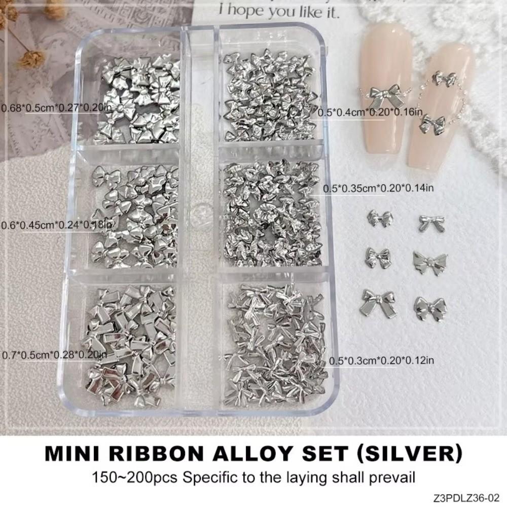 Approximately 150 Pcs DIY Manicure Nail Charms Gold Silver Color Nail Art Decorations