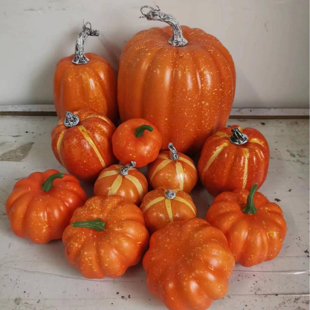 White and Yellow Pumpkin Model for Halloween and Christmas Decoration Wreaths