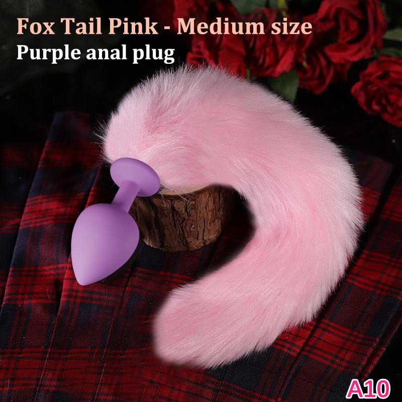 1Pc Sexy Fox Anal Plug Tail Silicone Butt Plug Dildos for Women Men Long Tail Cosplay Adult Sex Toy Game