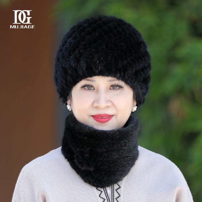 Mink Hat Winter Mink Hair, Mink Hat for Warm Grandma, Middle Aged and Old Lady, Mother's Hat