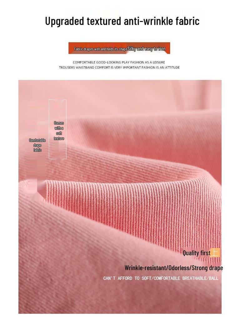 Damen High-Waist Retro Washed Baumwolle Cargohose, Lockeres Gerades Bein, Bodenlang, Aufgeschlagener Weiter Beinabschluss, Frühling Schlankmachender Stil.