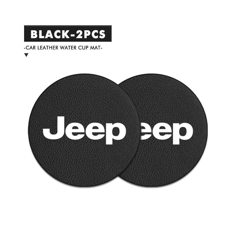 Set of 2 Suede Non-Slip Coasters for Jeep Compass Renegade Cherokee Wrangler JK Car Interior Accessories AKP1
