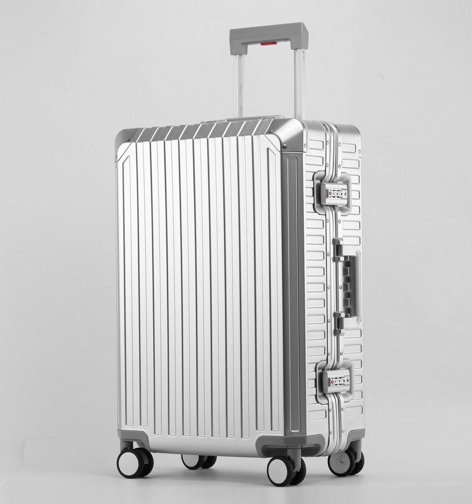Aluminum-Magnesium Alloy Trolley Case with Universal Wheels