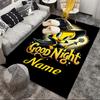Custom Name Good Night Yellow Bird Rug Game Carpet, Floor Mat for Bedroom Living Room Entryway Rug, Home Decor Idea Gift for Christmas birthday