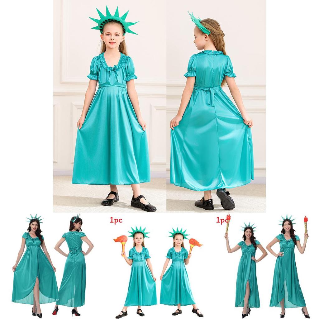 Statue Of Liberty Halloween Gown With Soft Polyester For Costume Events And Parties