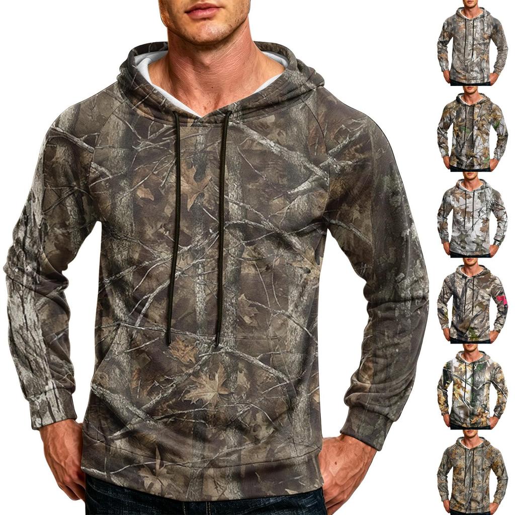 Men's Printed Loose Fit Hoodie with Pocket and Drawstring Casual Sweatshirt