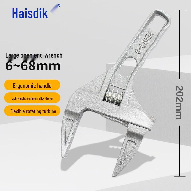 Haisidick Large Jaw Adjustable Wrench 6 inch (6-68mm)