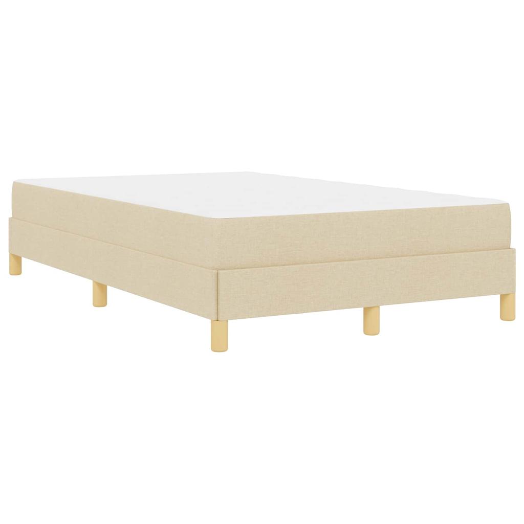 Box Spring Bed with Mattress Cream 120 x 190 cm Fabric