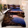 Comforter 2/3-Pcs Digital Printed Deer 3D Bedroom Machine Washable Bedding Set Super Soft Suitable For All Seasons