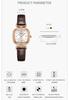 Simple Square Wristwatch for Women with Leather Rose Gold Strap, Small, Stylish, Waterproof, Ultra-Thin, Lightweight, Business, Cute, Casual, Gift,